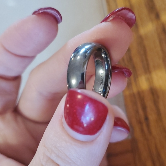 Sz 6 tungsten carbide wedding ring #6 - Picture 2 of 3